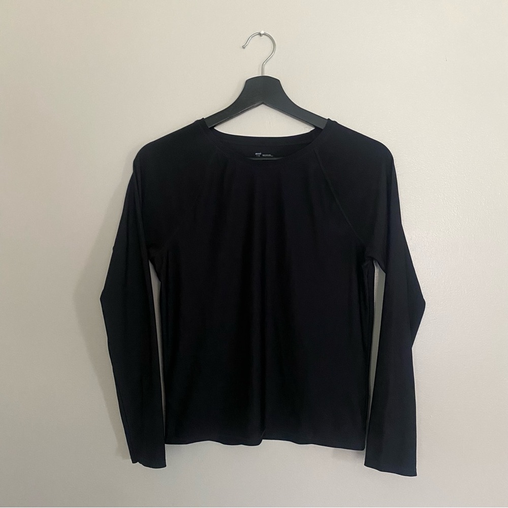 Aerie Essential Crew Layering Black T-Shirt